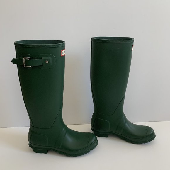 NIB Hunter Classic Green Tall Rubber Boots 38 7.5 - Picture 4 of 9